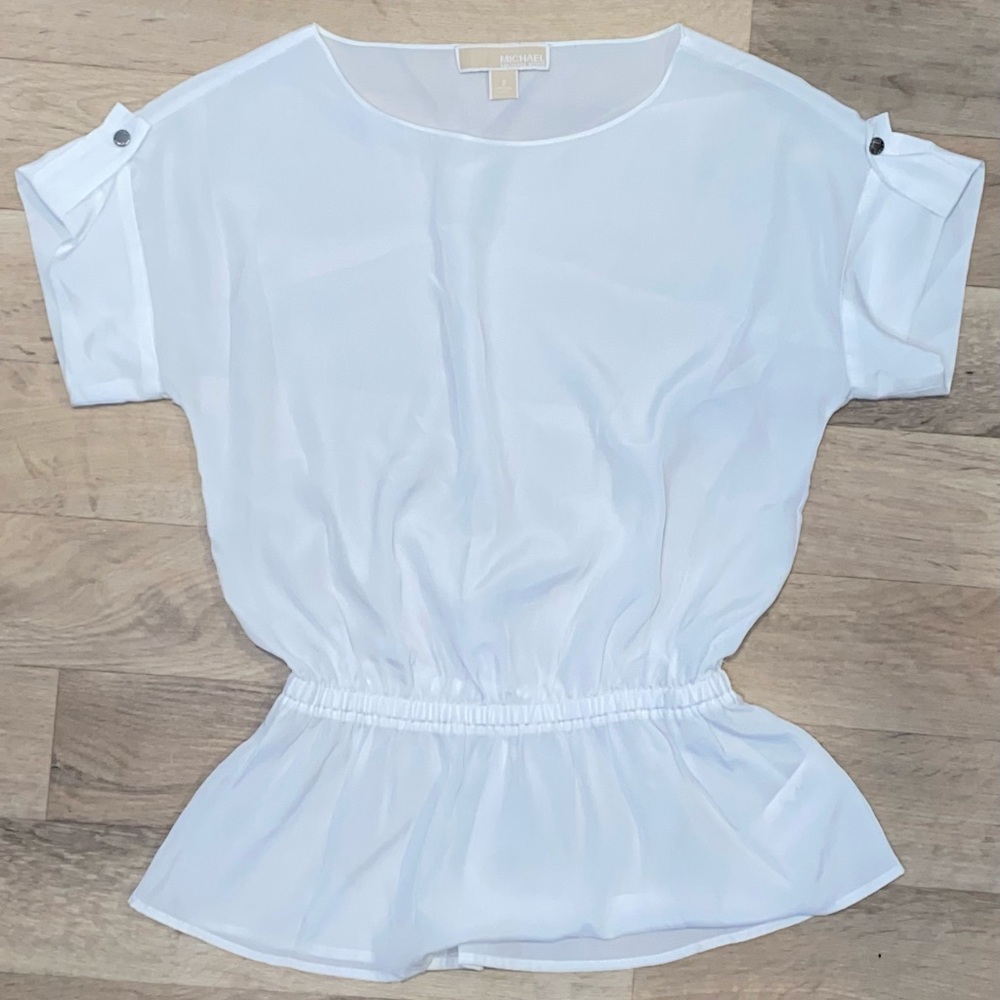 Michael Kors Peplum White Blouse
